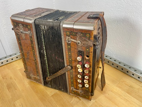 Antique button box accordion - antique,